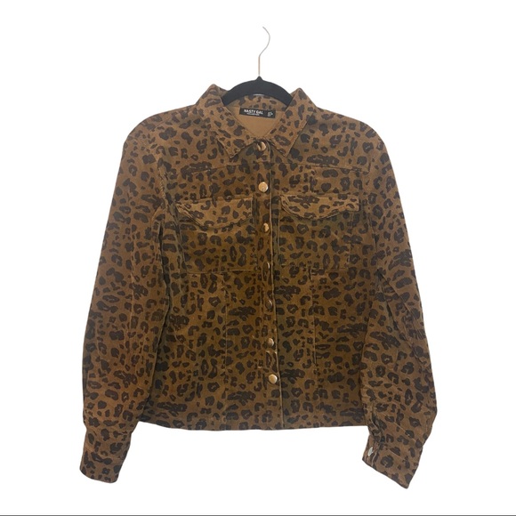 Nasty gal leopard corduroy jacket size 4 - Picture 3 of 3